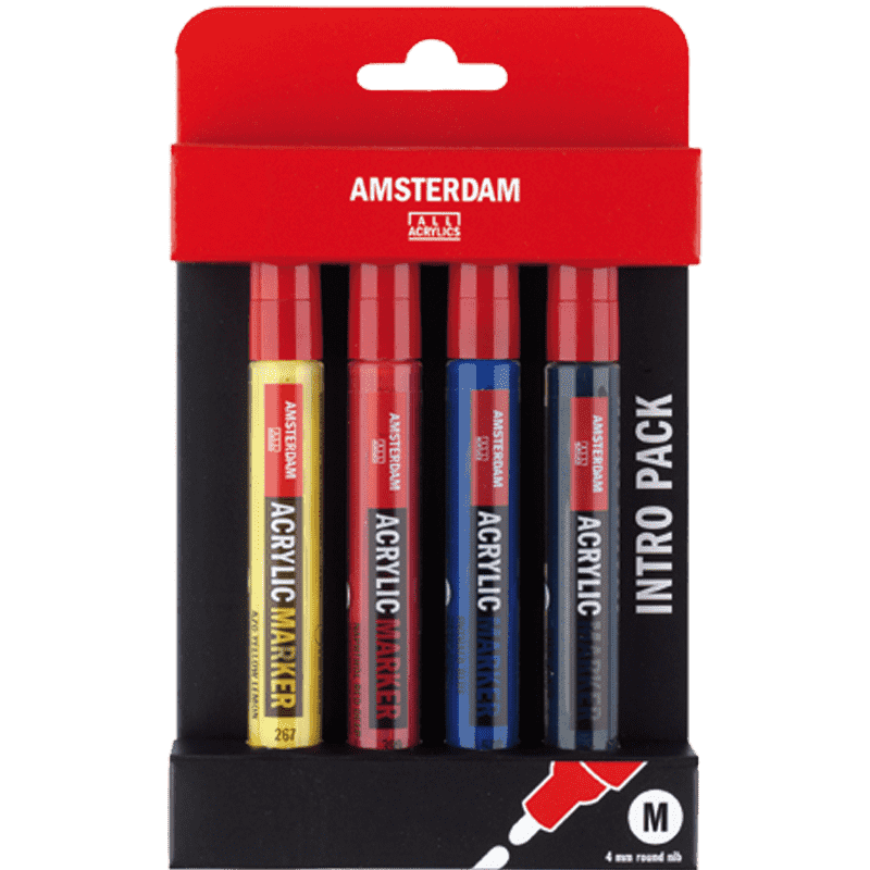 Carioci acrilice AMSTERDAM - Intro set 4 x 4 mm