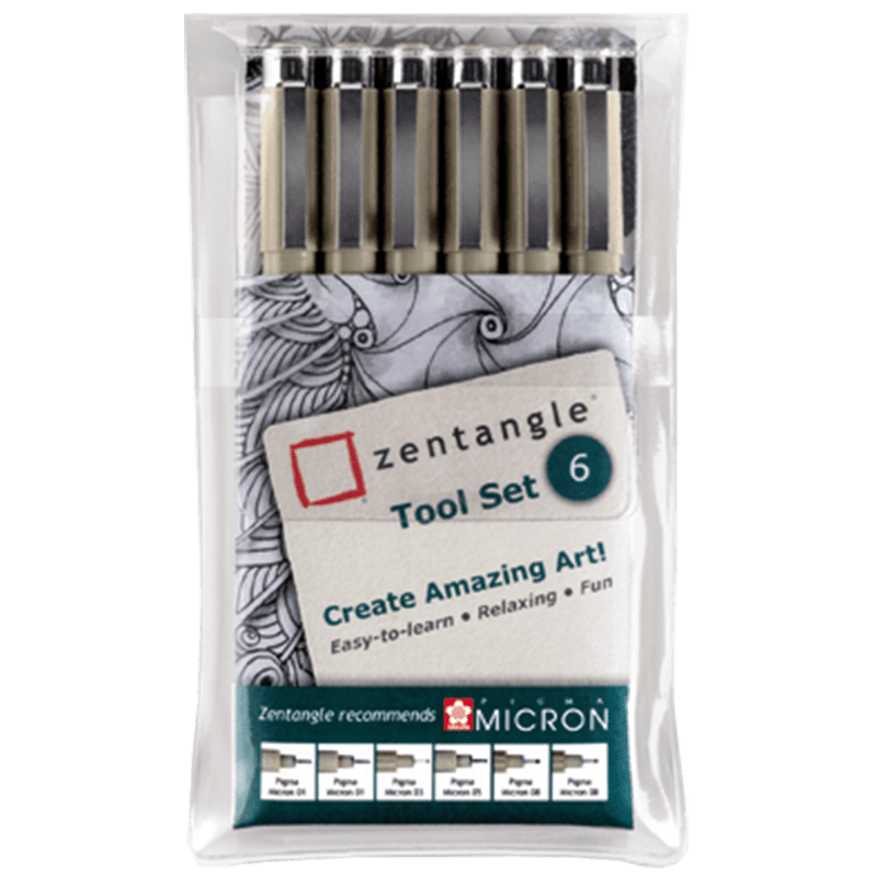 Set de stilouri tehnice SAKURA Zentangle Pigma Micron – set de 6 buc