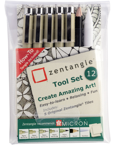 Set de stilouri tehnice SAKURA Zentangle Pigma Micron - set de 12 buc