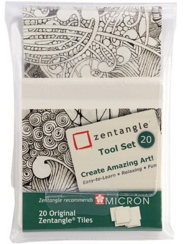 Set de cărți albe SAKURA Zentagle Pigma Micron - set de 20 bucăți 