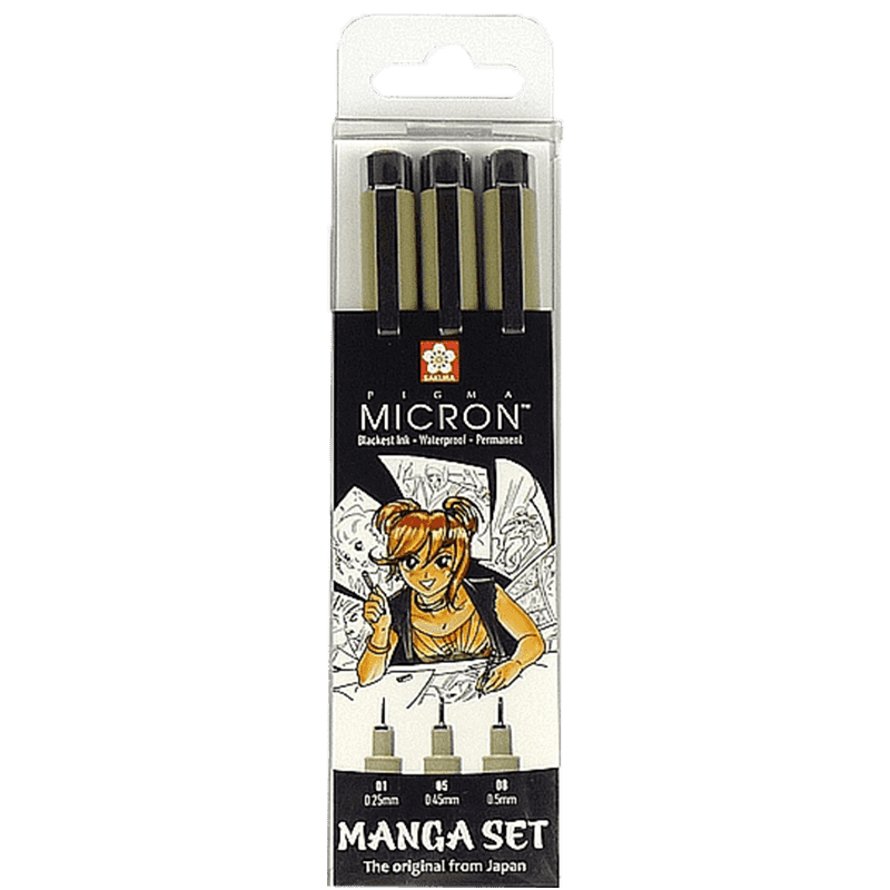 Manga Pigma® Micron stilouri - set 3 buc