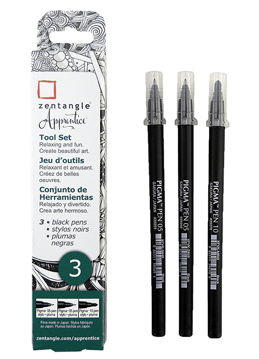 Set de stilouri creative pentru începători SAKURA Zentangle - set de 3 buc