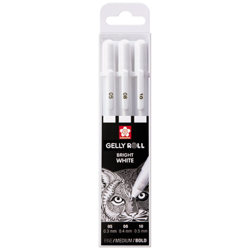 Sakura Gelly Roll Bright White 05,08,10 – set de 3 buc