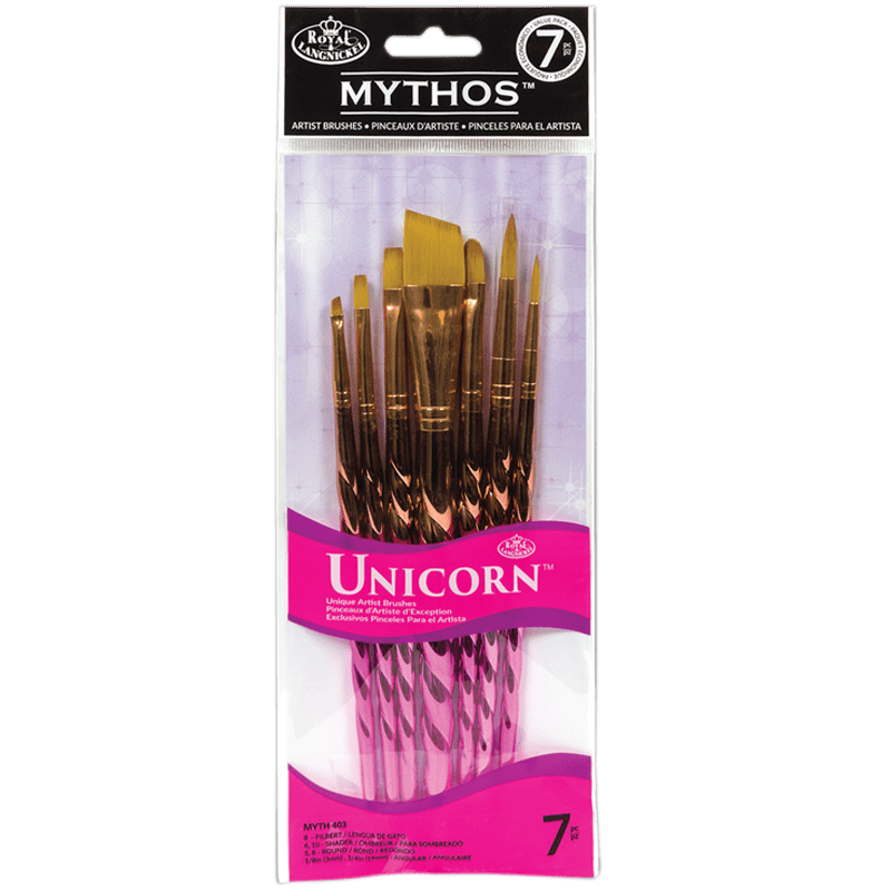 Pensule pentru ulei / acrilic / acuarela MYTHOS - set de 7 buc