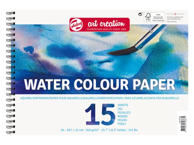 Bloc pentru culori acuarelă ArtCreation A4, 240g, 15 de foi