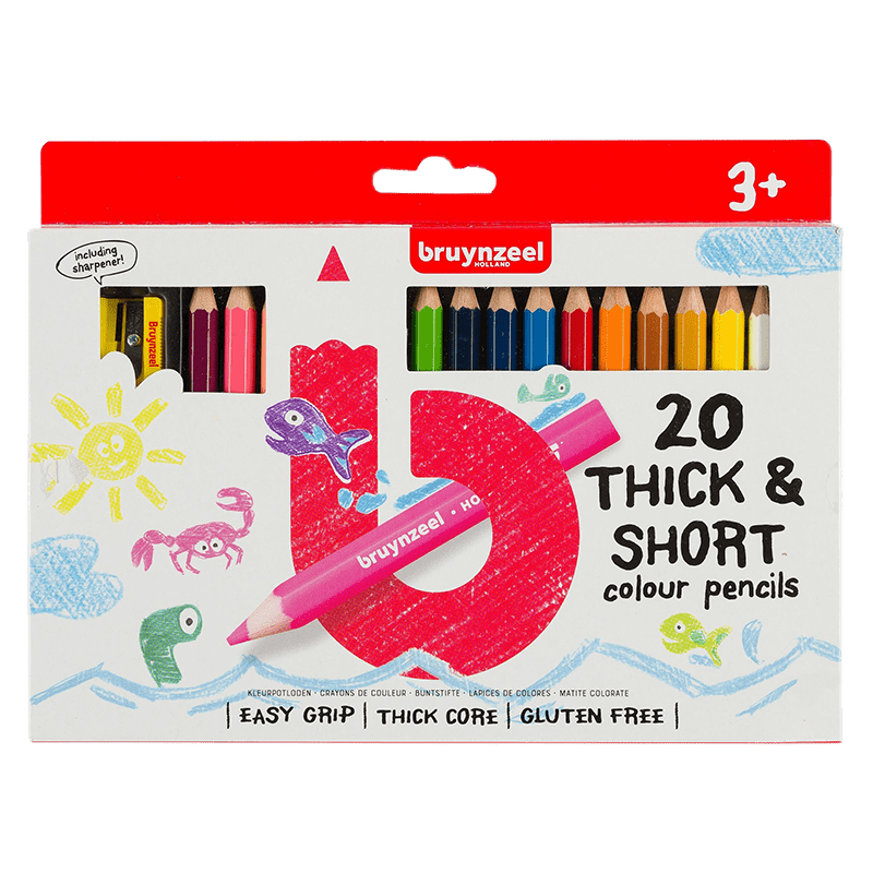 Set de creioane pentru copii Bruynzeel – groase-scurte - 20buc 