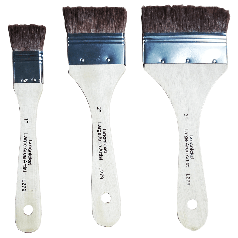 Set de perii pentru suprafețe mari Royal & Langnickel - păr natural maro - 3 buc