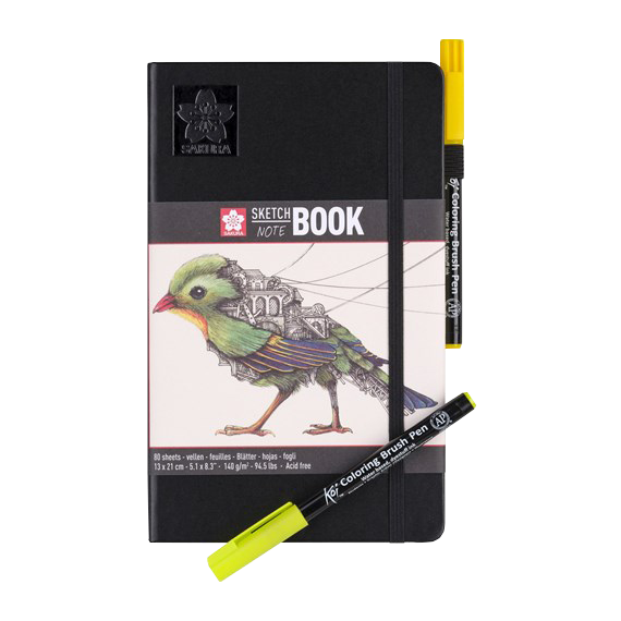 Sakura Sketch pad cu hârtii albe cremoase 13x21cm, 140g, 80 coli