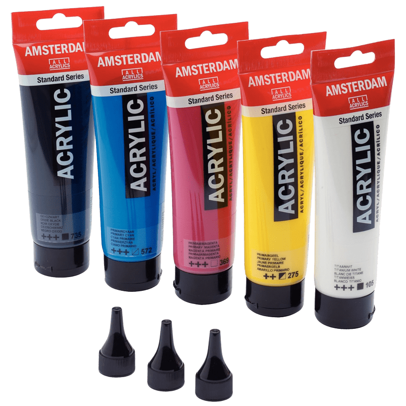 Set de vopsele acrilice Amsterdam Standard - 5x120 ml + bucăți de distribuție