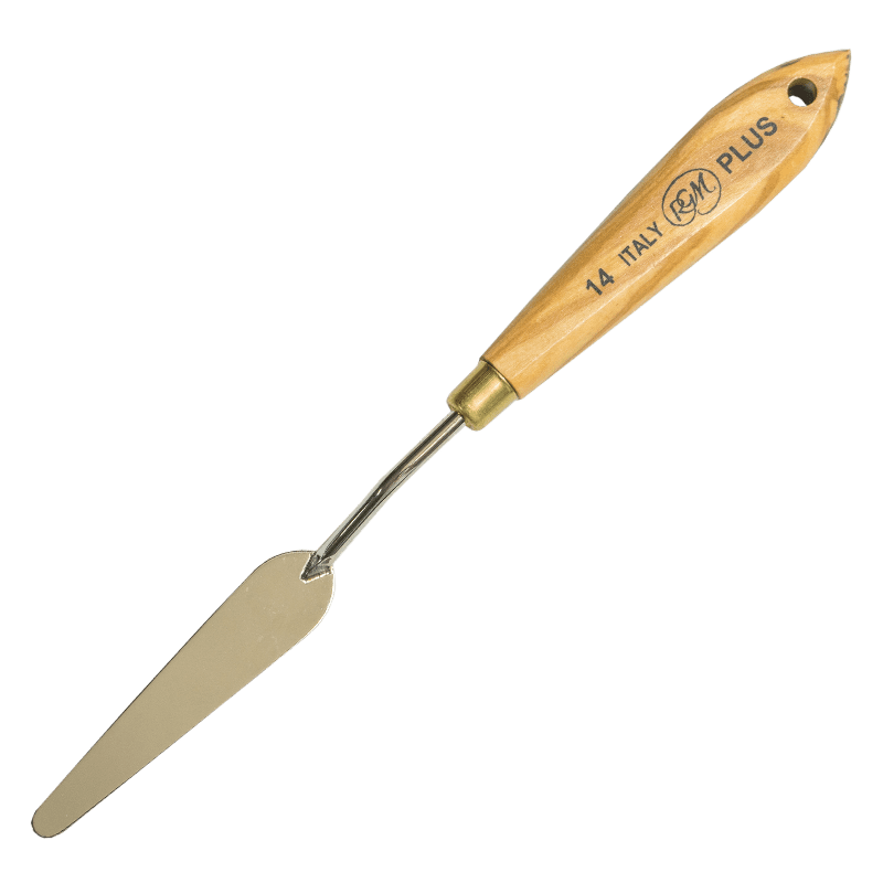 Spatulă de pictură RGM cu LEMN OLIV - PLUS - 14
