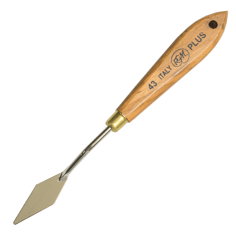 Spatulă de pictură RGM cu LEMN OLIV - PLUS - 43