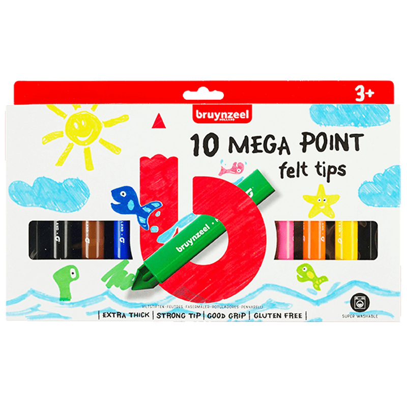 Bruynzeel set de markere mega groase pentru copii - 10 bucăți