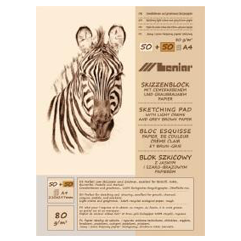 Bloc de schițe Leniar Zebra - formate diferite