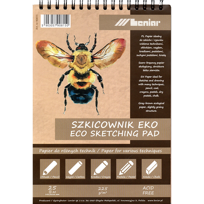 Bloc de hârtie cu spirală Leniar Bee - formate diferite