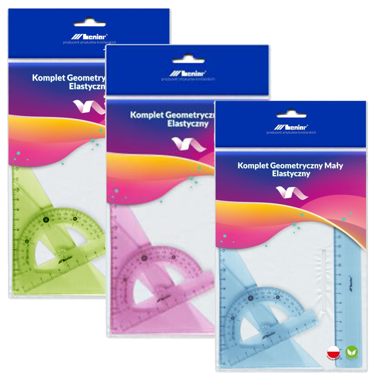 LENIAR Set de rigle geometrice flexibile - 4 buc