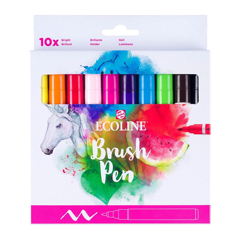 Ecoline Stilou de acuarelă Bright - 10 culori