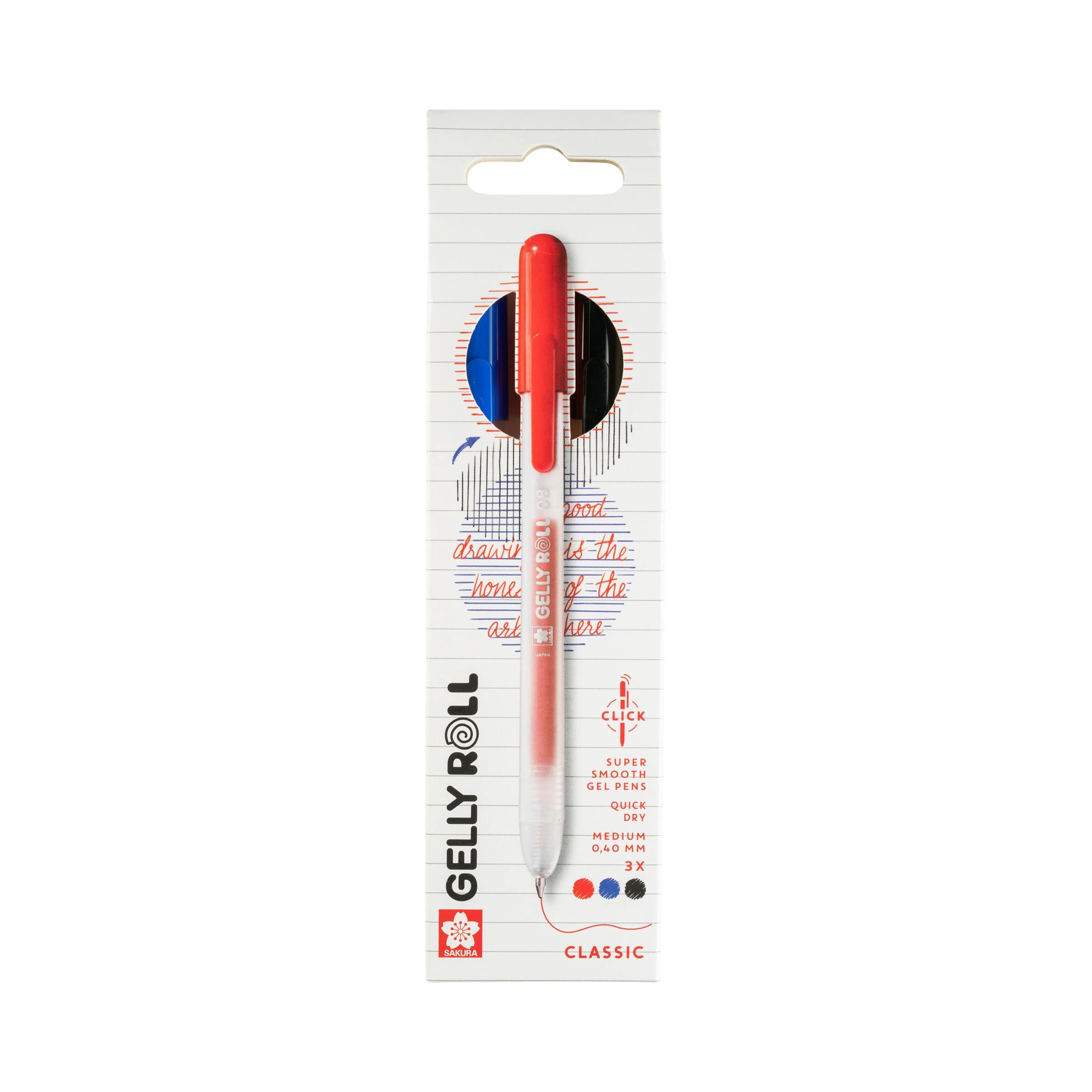 Sakura Gelly Roll – stilouri cu gel clasice, set 3 bucăți