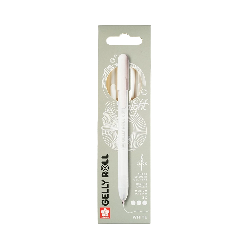 Sakura Gelly Roll – pixuri gel albe, set 3 bucăți